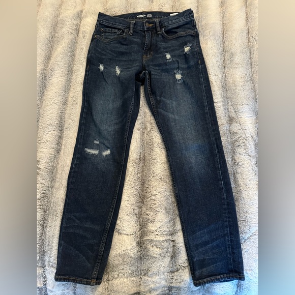 Men’s Old Navy Dark Wash Distressed Jeans - Size 29 x 30 - Picture 1 of 6